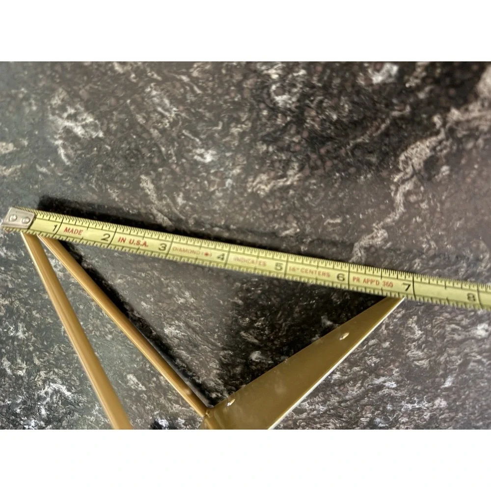 MCM Triangle Hairpin Shelf Brackets Set of 2 Powder Coated Mustard Gold Yellow